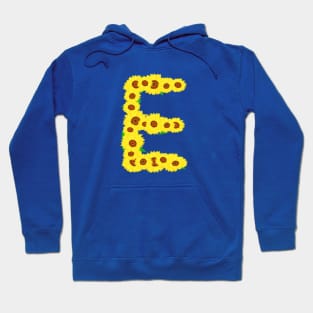 Sunflowers Initial Letter E (White Background) Hoodie